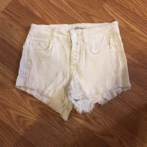 White high waisted shorts